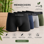 Boxers Homme en Fibre de Bambou – Lot de 5 mens boxers