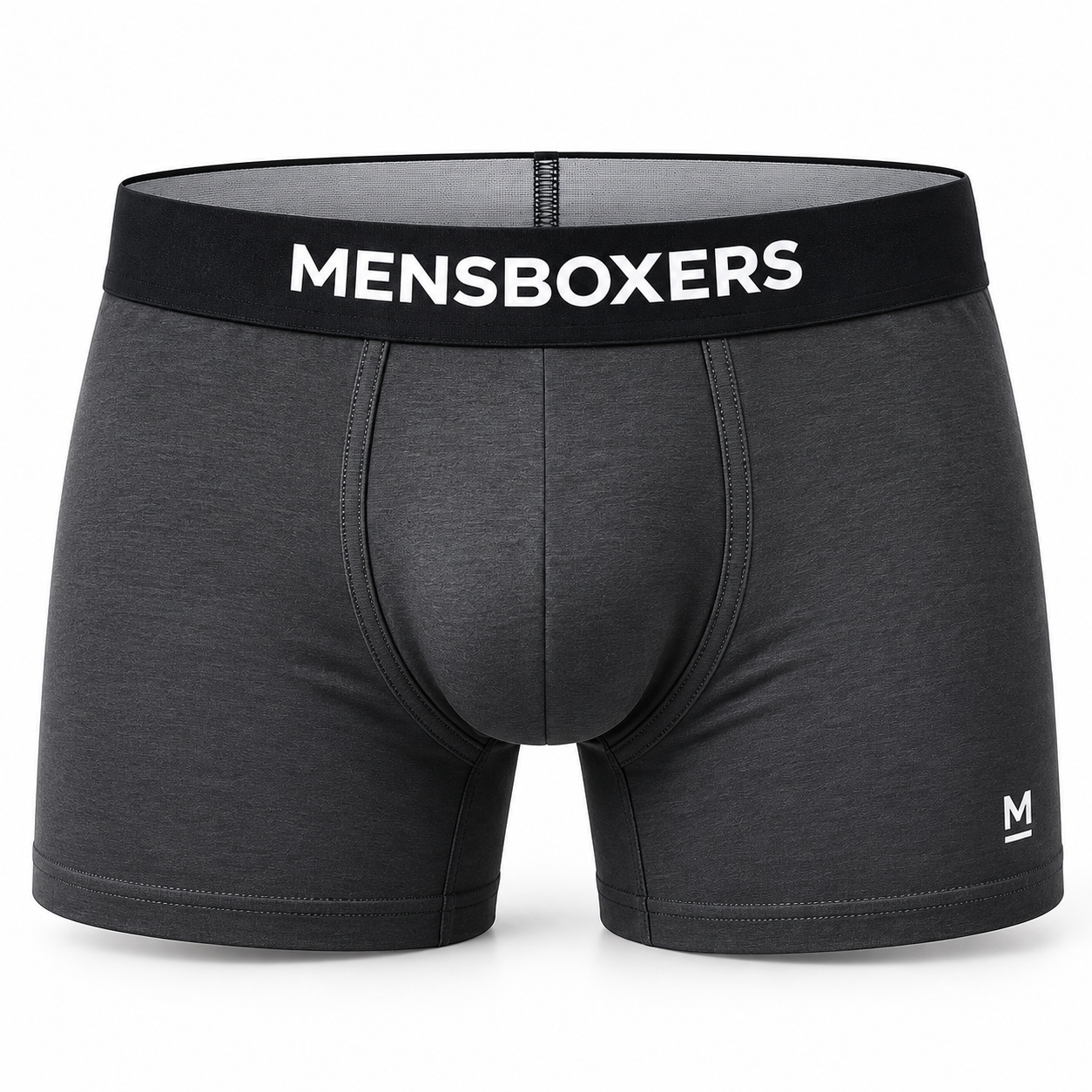 Boxer homme MENSBOXERS Nova en bambou – vue de face gris anthracite