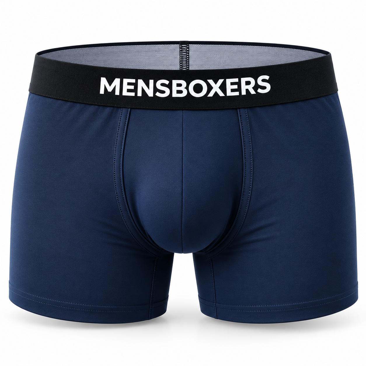 Boxer homme MENSBOXERS Nova en bambou – vue de face bleu marine